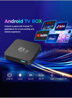 ماركة غير محددة جهاز Android 12 8K UHD TV Stick & TV Box مع تطبيقات Google Play و YouTube و Chrome وجهاز تحكم عن بعد بوضع الفأرة، استمتع بمشاهدة الأفلام والتلفزيون والراديو والموسيقى والألعاب وتصفح الويب والأخبار.  - Image 2