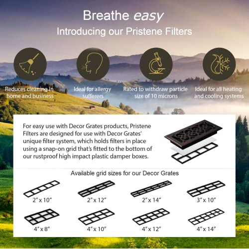 Decor Grates VFM4 Pristene Filter Media for Decor Grates Registers, 4-Feet by 1-Foot , White - Image 4