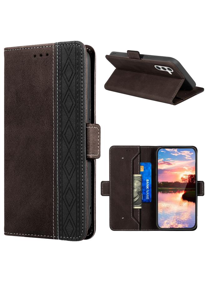 S-TOP Case For Samsung Galaxy A25 5G Stitching Side-Magnetic RFID Leather Phone Case - Image 1