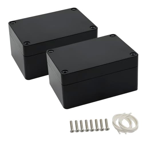 LeMotech Junction Box IP65 Waterproof Project Box Dustproof ABS Plastic Electrical Boxes Universal Enclosure for Electronic Black 3.93x 2.68x 1.97 inch (100 x 68 x 50 mm)(Pack of 2) - Image 1