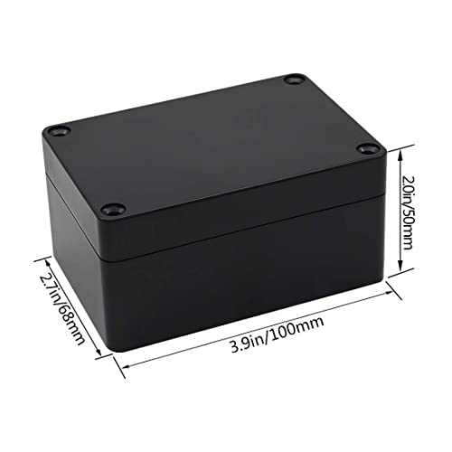 LeMotech Junction Box IP65 Waterproof Project Box Dustproof ABS Plastic Electrical Boxes Universal Enclosure for Electronic Black 3.93x 2.68x 1.97 inch (100 x 68 x 50 mm)(Pack of 2) - Image 4