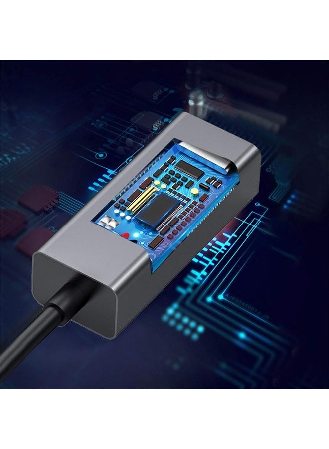 JZS USB-C to Ethernet Adapter USB 3.0 to Supports 1000Mbps Ethernet LAN Network Adapter, RJ45 Internet Adapter Compatible for Window/Mac OS, Surface Pro/Linux - Image 5