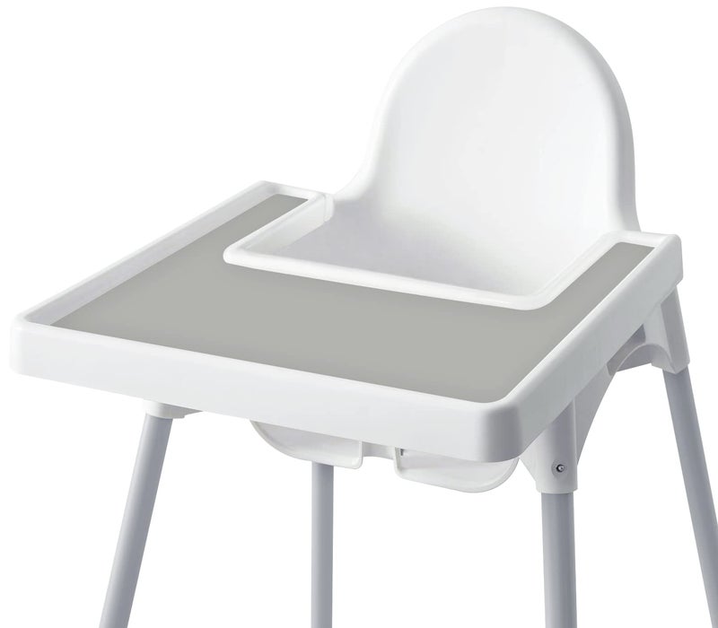 Mintlyfe High Chair Placemat for IKEA Antilop Baby High Chair, Silicone Tray Finger Foods Placemat for Boys and Girls, Babies, Toddlers (Light Gray) - Image 1