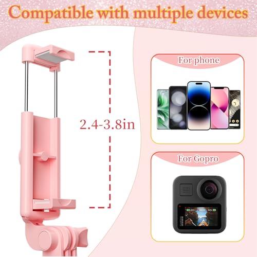 Aourxiv Pink Selfie Stick Tripod, with Wireless Remote Control, Live Streaming and Video Recording, Compatible with Android, iPhone and More - Image 4