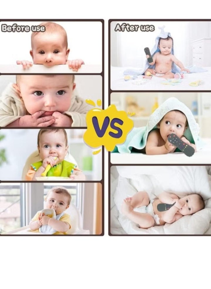 لعبة تسنين للأطفال على شكل جهاز تحكم عن بعد، مناسبة للأطفال من عمر 3 إلى 12 شهرًا، لعبة مضغ من السيليكون الناعم لتخفيف آلام التسنين، لعبة تعليمية حسية للأطفال الرضع بسطح محكم وتصميم سهل الإمساك، لون أسود - Image 2