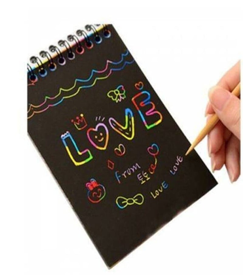 Worison A5 Size Colorful Scratch Drawing Papers, 10 Sheets and 1 Scratch Tool 20 x 15 cms - Image 1