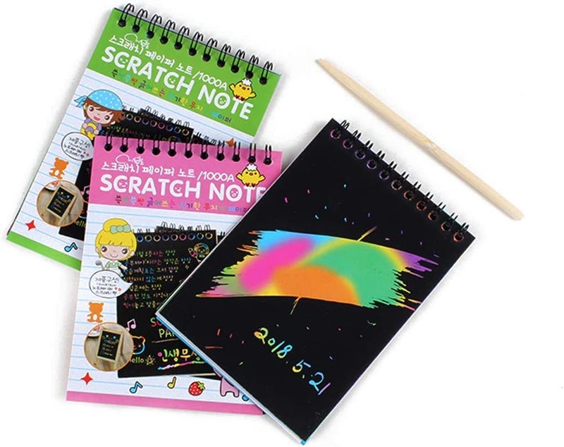 Worison A5 Size Colorful Scratch Drawing Papers, 10 Sheets and 1 Scratch Tool 20 x 15 cms - Image 2