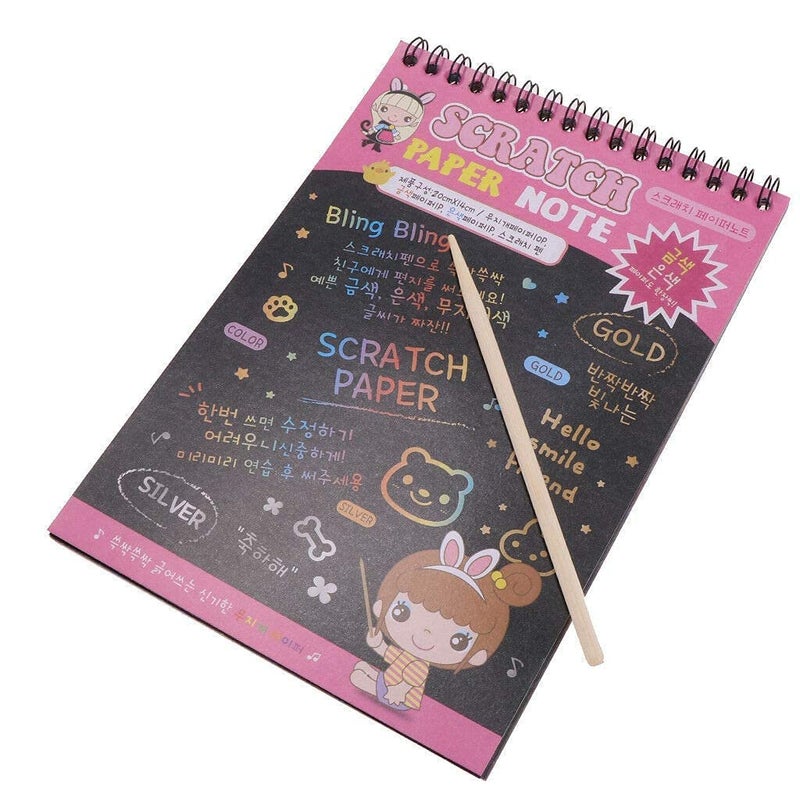 Worison A5 Size Colorful Scratch Drawing Papers, 10 Sheets and 1 Scratch Tool 20 x 15 cms - Image 4