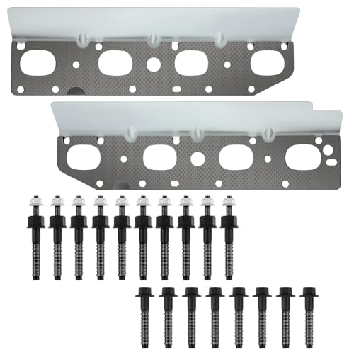 Datanly Exhaust Manifold Gasket Set with Bolts and Studs Exhaust Manifold Hardware Gasket Kit Compatible with Ram 5.7l with Bolt Studsv8 2009-2020 1500 2500 3500 Engines(Complete Left + Right) - Image 1