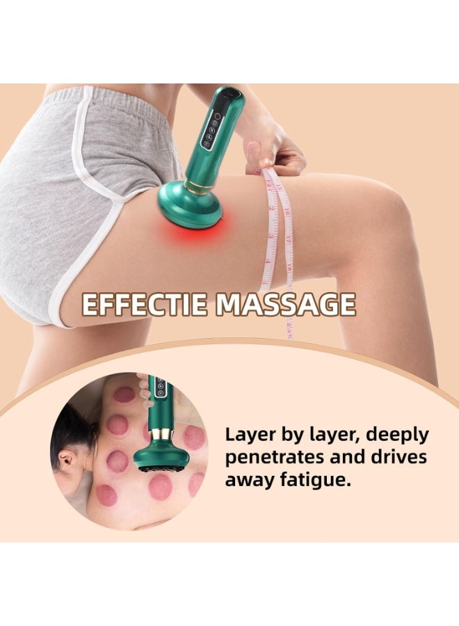 آيسيلي جهاز تدليك السيلوليت المحمول، جهاز تدليك دهون المعدة، جهاز تدليك ذكي جديد بالضغط السلبي، جهاز تدليك اهتزازي لاسلكي قابل لإعادة الشحن، جهاز تشكيل الجسم للذراعين والساقين والظهر، يُستخدم في المنزل مع 12 وضع شفط (أخضر) - Image 2
