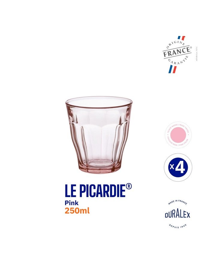 Duralex® Picardie Pink Glass Tumbler 250ml Set of 4 Glasses - Image 2