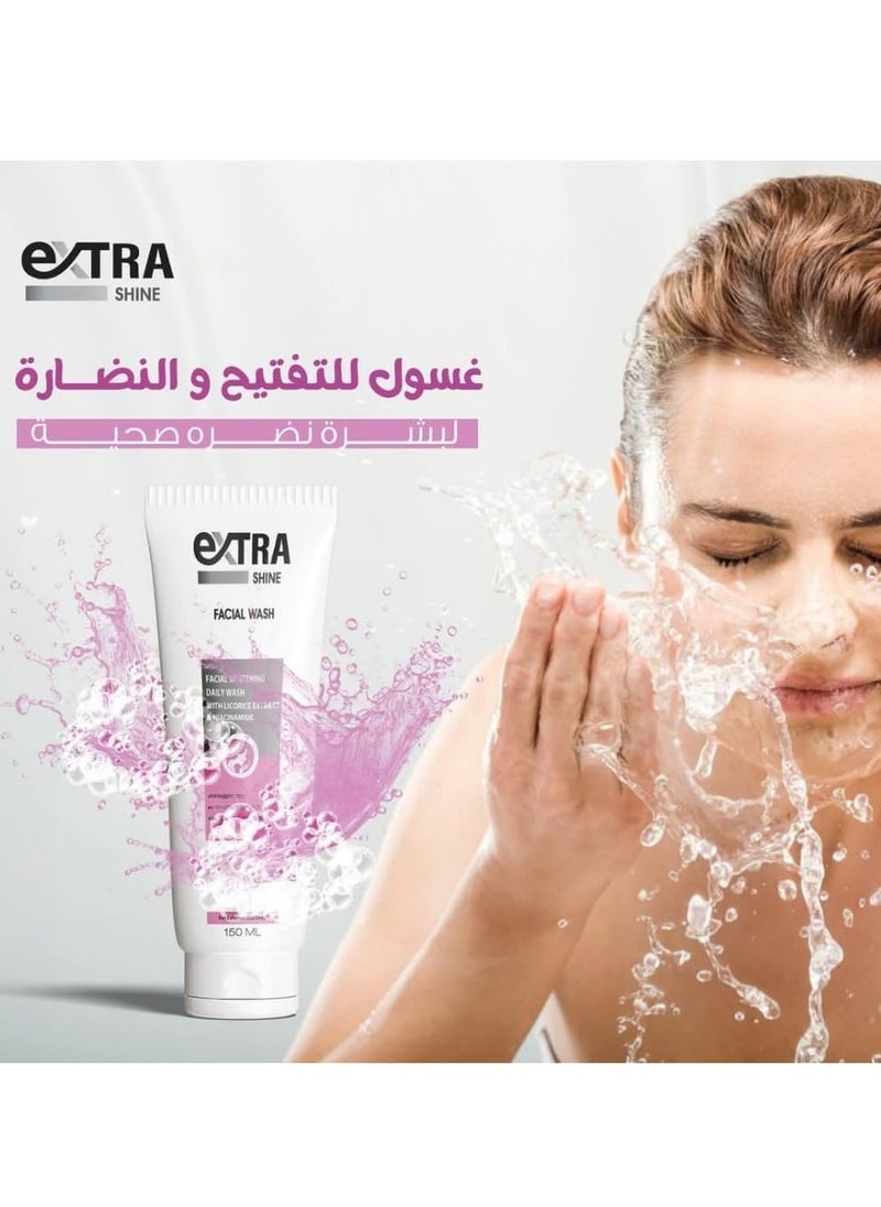 Extra Shine Facial Wash 250 Ml - Facial Whitning Daily Wash - With Urea & Niacinamide - Glycerin - Parabens Free - Pore Purifying & Deep Moisturizing- natural ingredients - deep cleansing