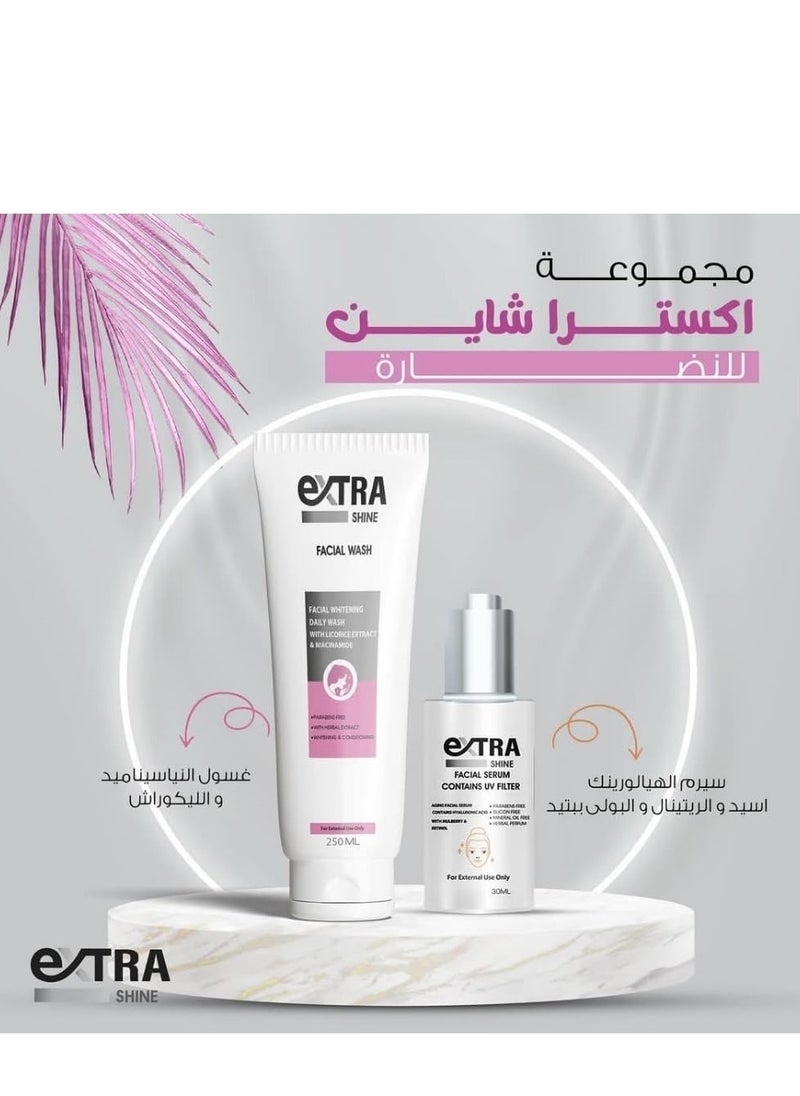 Extra Shine Facial Wash 250 Ml - Facial Whitning Daily Wash - With Urea & Niacinamide - Glycerin - Parabens Free - Pore Purifying & Deep Moisturizing- natural ingredients - deep cleansing