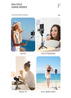 Generic Aluminum Alloy 27.5 inches （70cm） Extendable Bluetooth Selfie Stick with Detachable Fill Light, Tripod Stand for Travel Vlog TikTok - Middle East Special Edition  - Image 5
