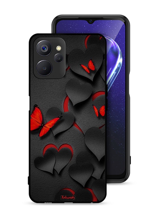 Tolwak Realme 9i 5G Protective Case Cover Hearts And Butterflies Pattern - Image 1