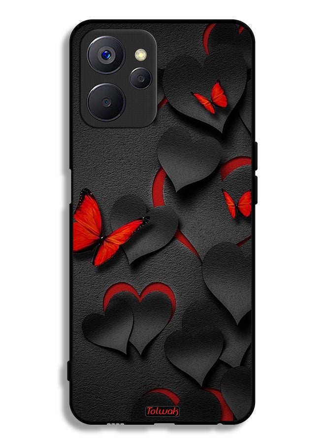 Tolwak Realme 9i 5G Protective Case Cover Hearts And Butterflies Pattern - Image 2