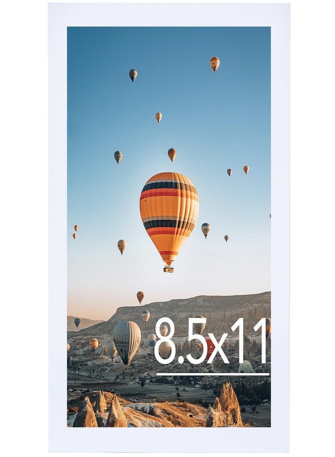 JCJMY إطار صور أبيض من JCJMY مقاس 8.5 × 11 بوصة، يُعلق على الحائط أو يوضع على الطاولة، يُمكن تثبيته أفقيًا أو رأسيًا، إطار صور جداري مقاس 8.5 × 11 بوصة مصنوع من زجاج شبكي مقاوم للكسر، أبيض - Image 1