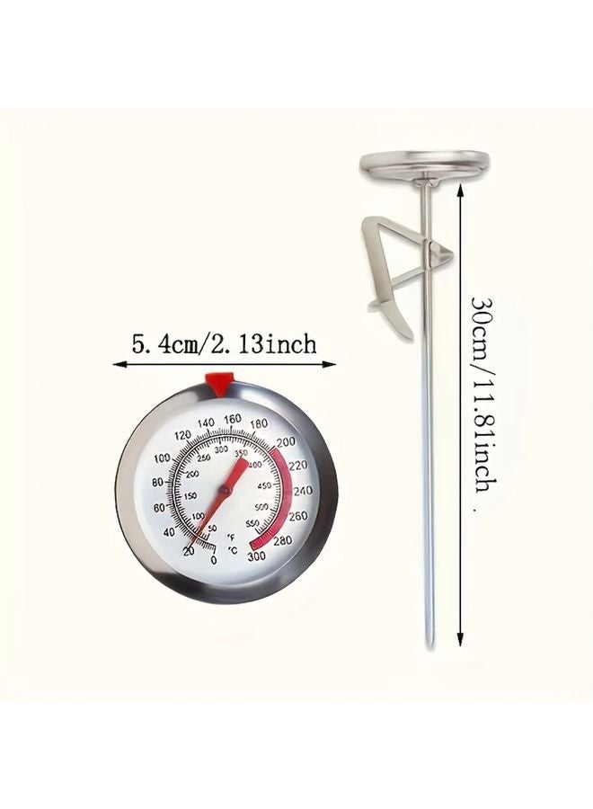 Medium Analog Probe Thermometer 0 300C High Precision Instant Read Non Slip Clip - Image 1