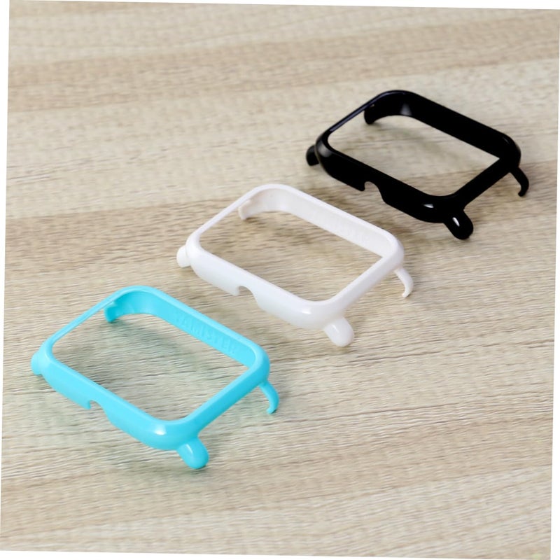 3Pcs Resin Watch Protector Case Full Coverage Bumper Protection Black White Blue - Image 4