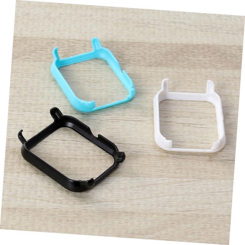 3Pcs Resin Watch Protector Case Full Coverage Bumper Protection Black White Blue - Image 5