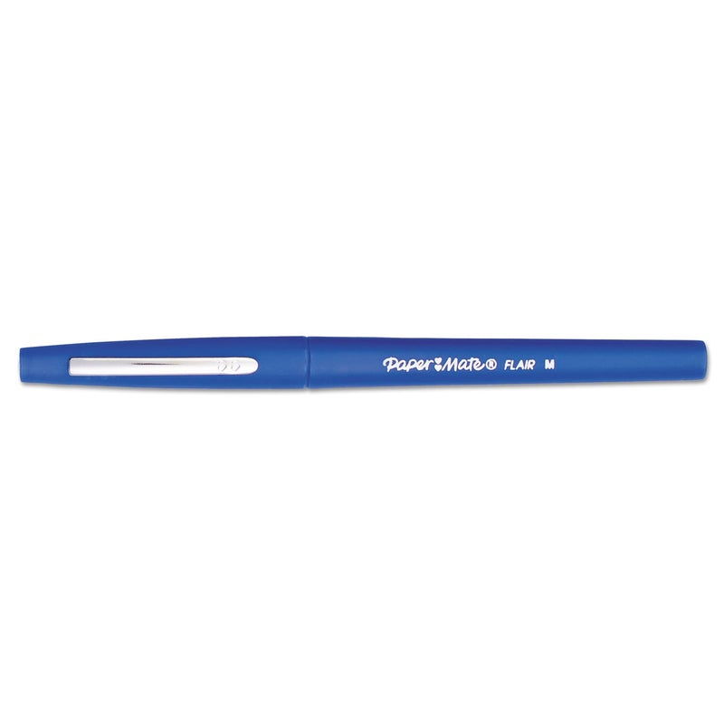 Paper Mate 8410152 Flair Medium Felt Tip Stick Pen, Blue Ink.7mm, Dozen - Image 1