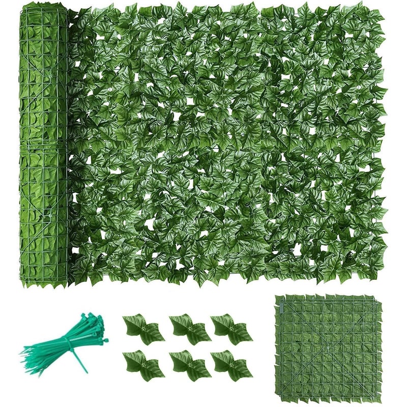 Artificial Ivy Leaf Privacy Fence Screening Roll 1m x 3m,UV Protected and Fade, Garden Screening for Garden Fence Hedge Wall Decoration