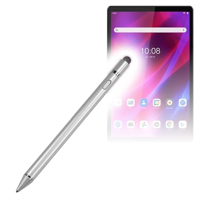 BoxWave Stylus Pen Compatible With Lenovo Tab K10 (Za8N) Accupoint Active Stylus, Electronic Stylus With Ultra Fine Tip Metallic Silver - Image 4