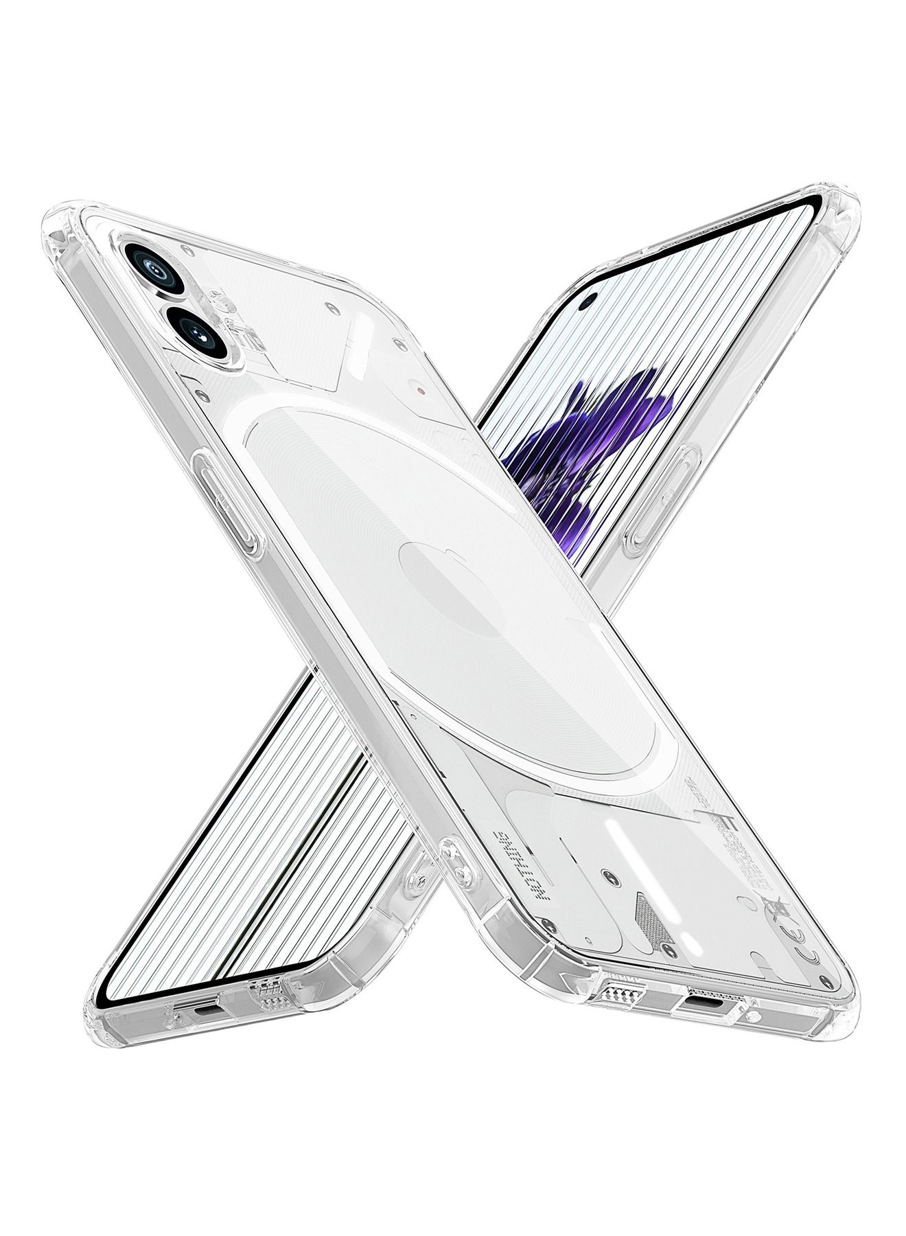 Nothing Phone 1 Case Cover Transparent Anti Scratch Case Shock Absorbent Bumper Protective Transparent Back Cover with Camera Protection for Nothing Phone 1 Clear
