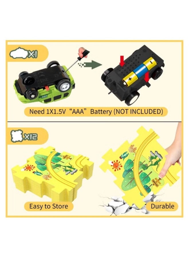 25 PCS Puzzles for Kids Ages 3 to 5 Number Blocks Set Magic Tracks Toddler Puzzle car Tracks Toys for 3 4 5 6 Year Old Boys Girls Montessori Toys for Kids Dinosaurs - Image 2