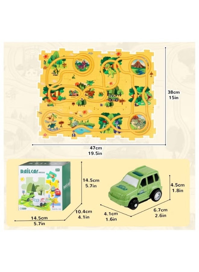25 PCS Puzzles for Kids Ages 3 to 5 Number Blocks Set Magic Tracks Toddler Puzzle car Tracks Toys for 3 4 5 6 Year Old Boys Girls Montessori Toys for Kids Dinosaurs - Image 3
