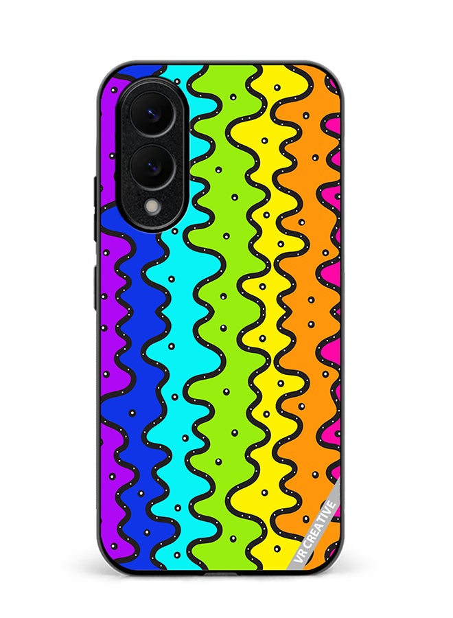 Protective Case Cover For Samsung Galaxy S25 Edge Color Strip Design Multicolour