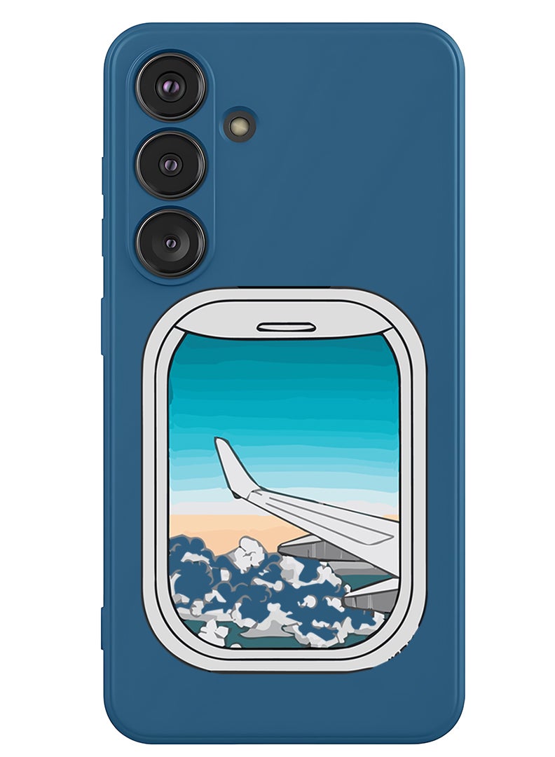 Theodor Protective Slim Fit Case Liquid Silicone Cover with Full Body Protection Anti-Scratch Shockproof Case For Samsung Galaxy S25 Plus (Blue) - Window-01 - Image 1