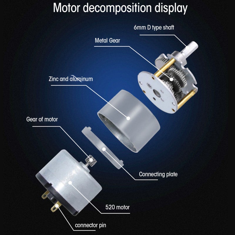 DC Gear Motor Aluminum Alloy Shell Rustproof Low Friction Brass Coil Reversible Worm Gear Motor 24V 66RPM - Image 2