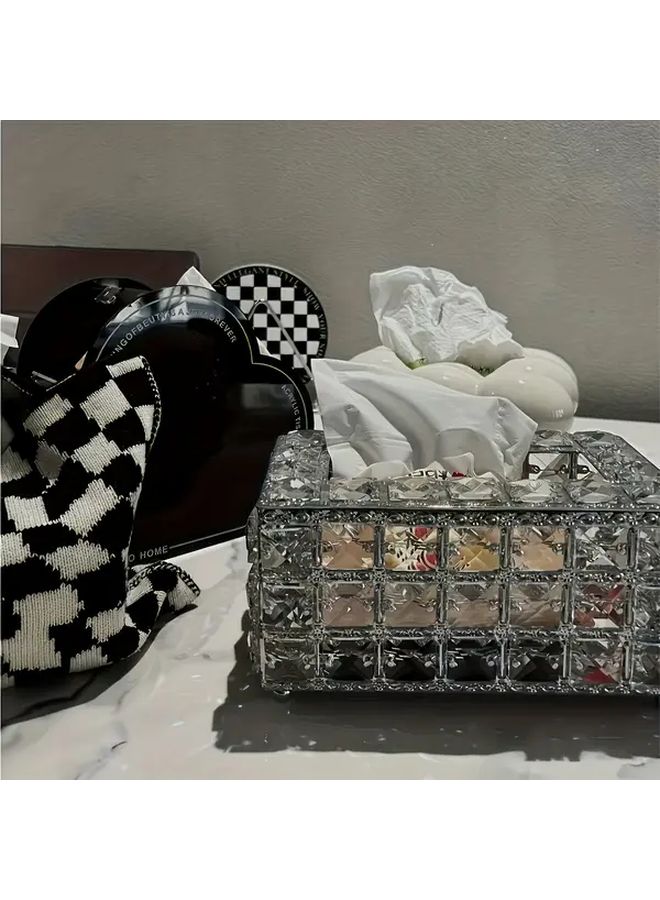 Golden Tissue Box Holder With Lid Elegant Rectangular Tabletop Dispenser For Bathroom Office Home - Image 5