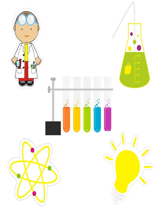 PrettyurParty Pretty UR Party Mad Scientist Theme Paper Cutouts for Birthday Parties, Science Party Supplies décor, Scientist Birthday Party Decoration Cut-Outs (10 pcs) - Image 1