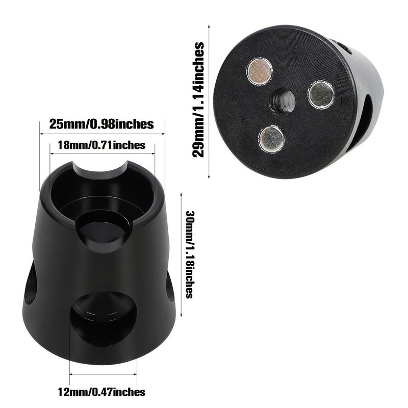 Black 5 Hole Magnetic Metal Cigarette Extinguisher Attaches To Tray Or Other Metallic Surfaces Compact Practical Smoking Accessory - Image 3