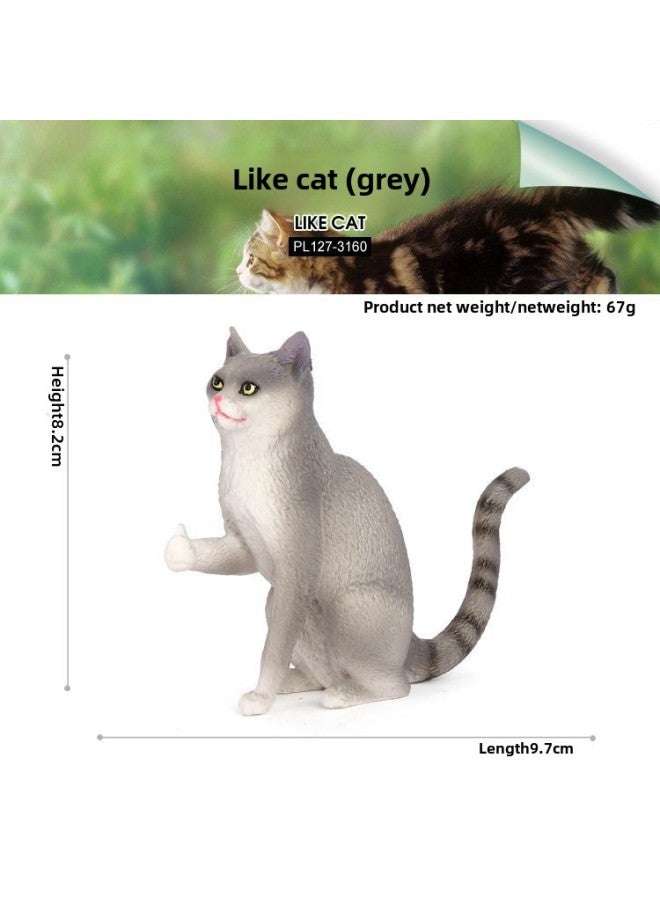 Children's Cognitive Simulation Solid Cat Animal Model Pet Cat Short Hair Cat Persian Cat Orange Cat Toy Ornaments-Color:PL127-3160 Praise Cat  - Image 1