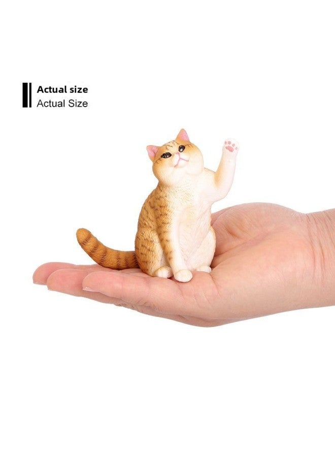 Children's Cognitive Simulation Solid Cat Animal Model Pet Cat Short Hair Cat Persian Cat Orange Cat Toy Ornaments-Color:PL127-3160 Praise Cat  - Image 5