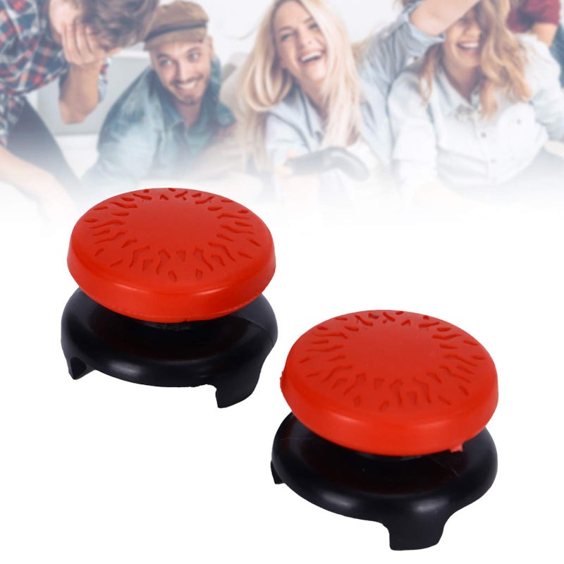 ASHATA 2Pcs Thumbstick for 3D Texture Thumb Grip Stick Joystick Thumbstick for PS 5 Controller Red - Image 4