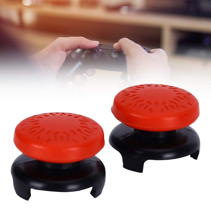 ASHATA 2Pcs Thumbstick for 3D Texture Thumb Grip Stick Joystick Thumbstick for PS 5 Controller Red - Image 3