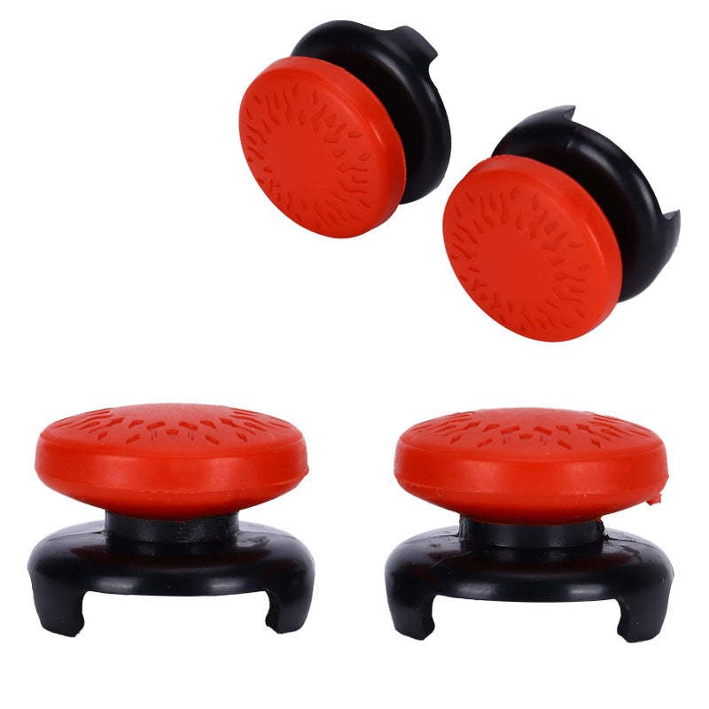 ASHATA 2Pcs Thumbstick for 3D Texture Thumb Grip Stick Joystick Thumbstick for PS 5 Controller Red - Image 5