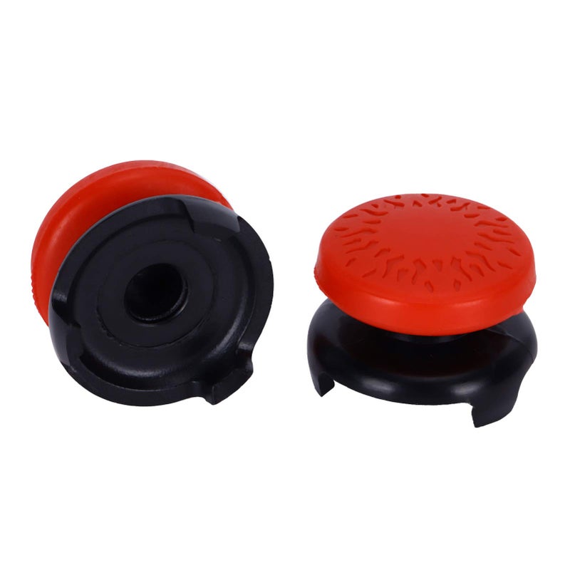 ASHATA 2Pcs Thumbstick for 3D Texture Thumb Grip Stick Joystick Thumbstick for PS 5 Controller Red - Image 1