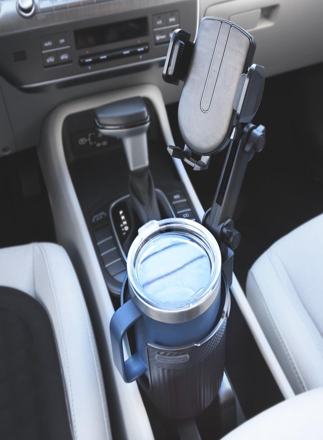 Armor All 2-in-1 Cup Holder Cell Phone Holder, Dual Cellphone Car Mount and Cupholder, XL Cupholder Holds Bottles, 6” in Arm 360° Degree Rotatable, Swivel Phone Mount Fits Most Phones, Expandable Base - Image 2