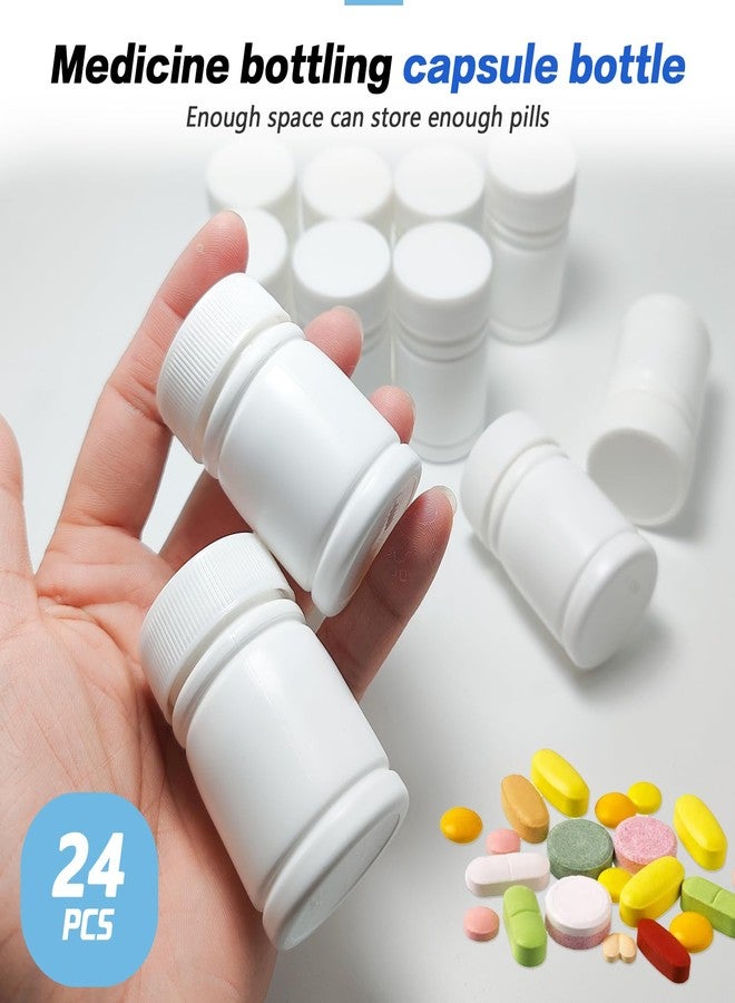 Elandy 24pcs Empty Portable Plastic Powder Bottles Container Holder Case White (30ml) - Image 5