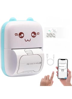 Generic Mini Printer,Portable Labler Maker with 5 adhesive Sticker Paper, Bluetooth Sticker Printer Wireless Inkless printer Compatible with iOS/Android for Study Notes Journal,Memo,Photo,Lists,QR,Adress  - Image 1