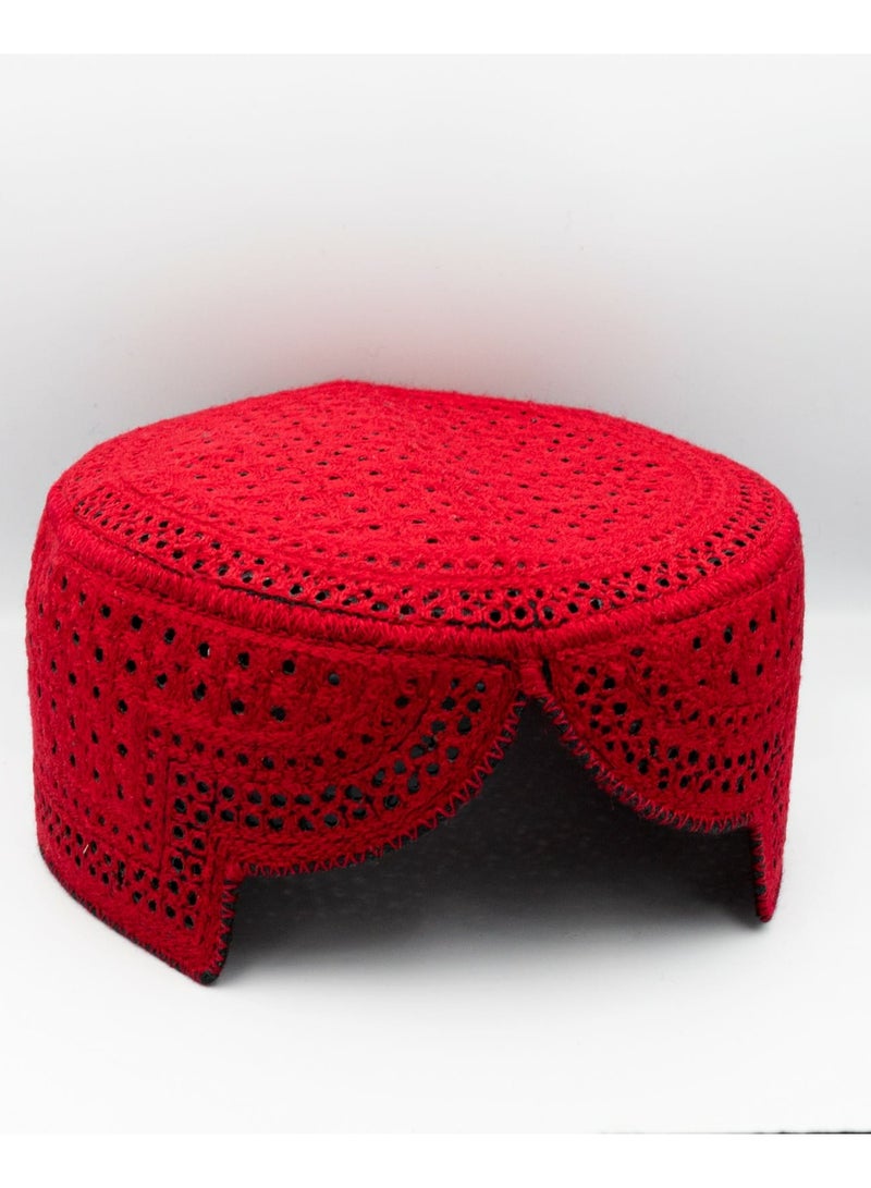 Sindhi Topi Kufi Traditional Ethinic Handmade Cap with Embroidered Front Cut for Kids and mens  , Ramadan, Eid Gift for Muslims Made in Pakistan  - Image 2