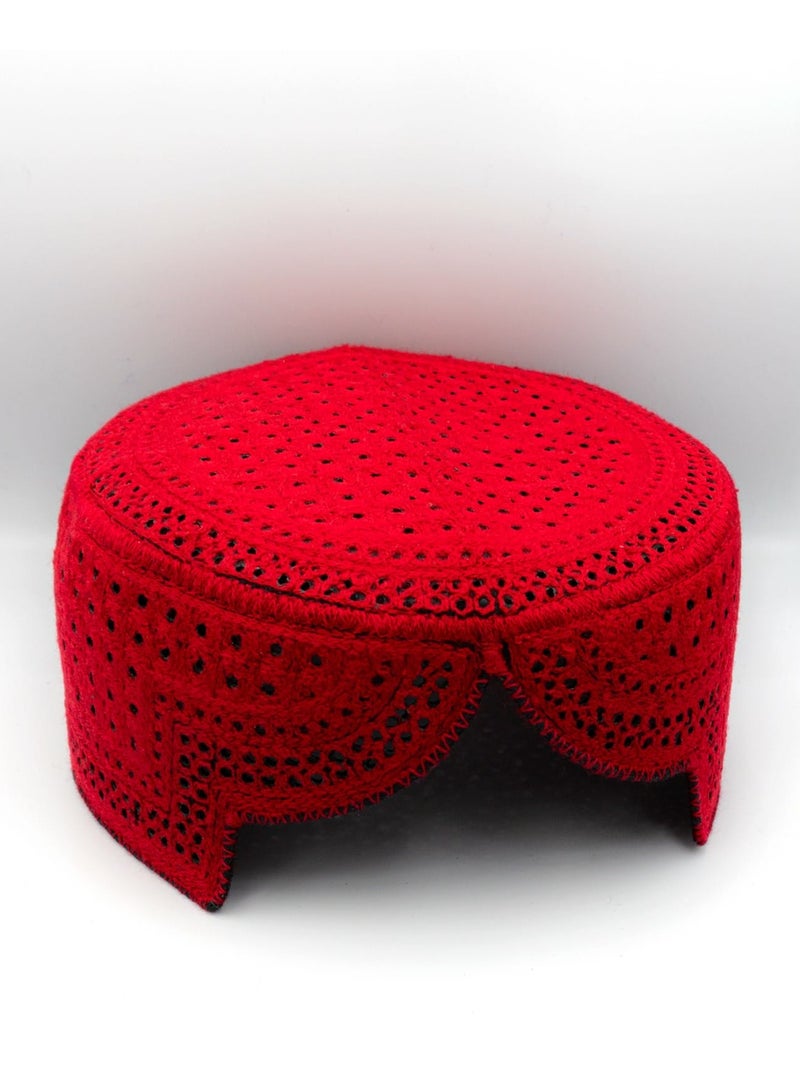 Sindhi Topi Kufi Traditional Ethinic Handmade Cap with Embroidered Front Cut for Kids and mens  , Ramadan, Eid Gift for Muslims Made in Pakistan  - Image 3