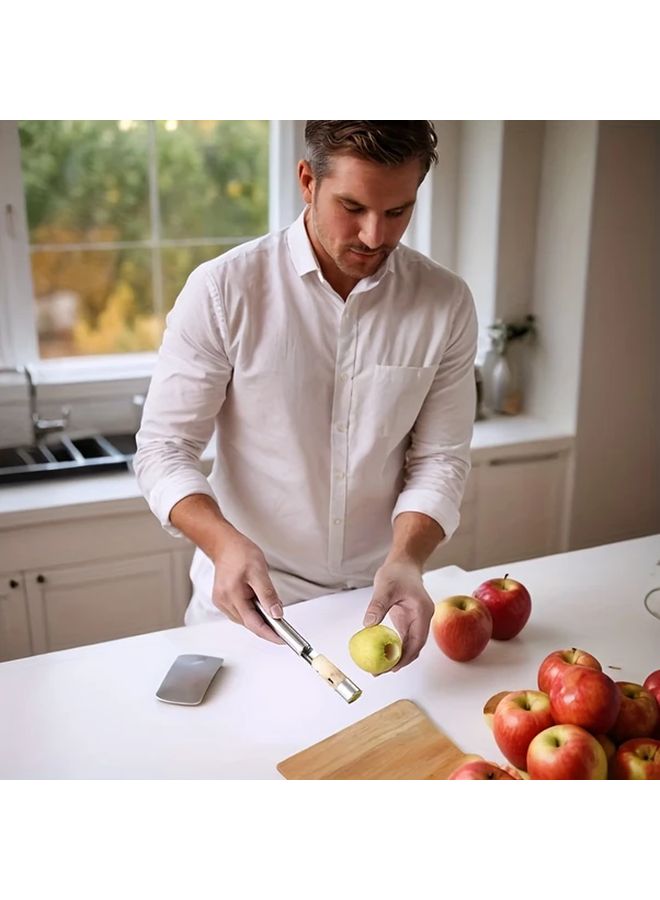 Stainless Steel Heavy Duty Fruit Corer And Slicer With Handle Lever Mechanism Easy Clean No Residue Kitchen Tool Sharp Wheel Core Remover For Apple Pear Peach Plum Pomegranate Durable Hygienic Design Home Cooking Baking - Image 3