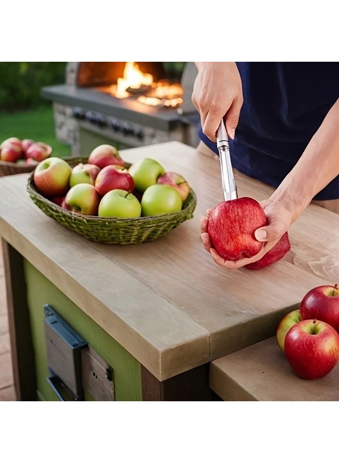 Stainless Steel Heavy Duty Fruit Corer And Slicer With Handle Lever Mechanism Easy Clean No Residue Kitchen Tool Sharp Wheel Core Remover For Apple Pear Peach Plum Pomegranate Durable Hygienic Design Home Cooking Baking - Image 5