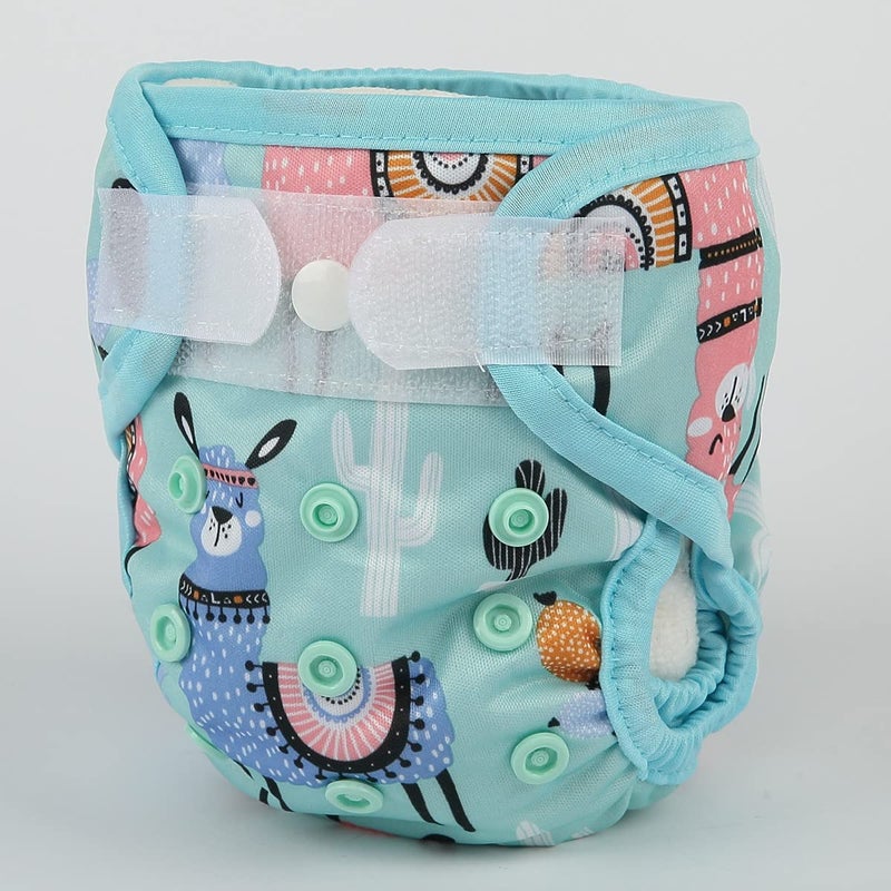 Sigzagor Newborn Diaper Cover with Snap and Loop - Blue Alpaca - Size 1 - Image 2